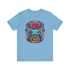 100 Days of School Complete - Unisex Short Sleeve Tee | Elementary School Holiday, Teacher Apparel, Kids Motivation, Days Checked Off