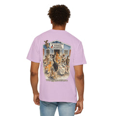 Back Graphic "Who Let the Cats Out?" Baldwin Harbor Animal Hospital Cute Vet Clinic T Shirt