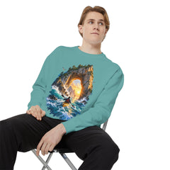 Adventure Kayak Sweatshirt — Comfort Colors Sunset Sea Arch Graphic