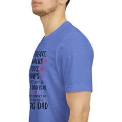 Personalized Dog Dad T‑Shirt — "Treats. Walks. Toys. Naps." Father's Day Gift