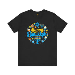 Happy Hanukkah Menorah - Unisex Jersey Short Sleeve Tee
