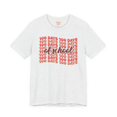 100 Days of School - Unisex Short Sleeve Tee | Elementary School Holiday, Teacher Apparel, Kids Motivation, Days Checked Off