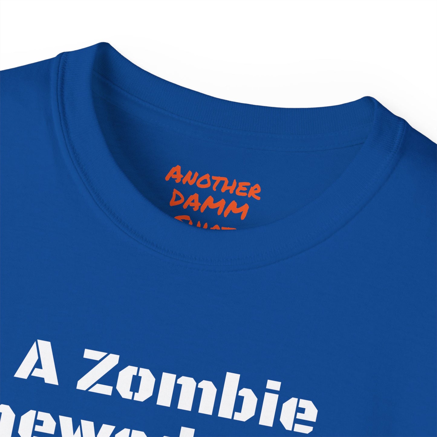 A Zombie Chewed It Off - Unisex Ultra Cotton Tee | Amputee, Leg Amputee, Limb Awareness. Amputee Zombie Fan, Amputee Sunset, Amputee Fun