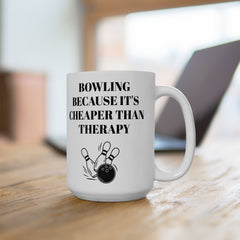 Bowling Therapy Ceramic Mug