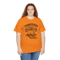 Thanksgiving Family Dysfunction Tee, Unisex Cotton T-Shirt, Funny Holiday Shirt, Family Gathering Wear, Thanksgiving Humor Apparel