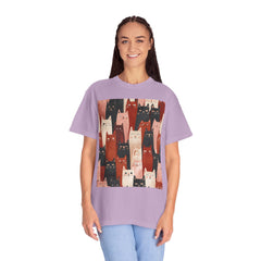Cute Cat Print Unisex Garment-Dyed T-Shirt - Comfort Colors Soft Perfect for Animal Lovers and Casual Days