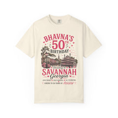 Bhavna Personalized 50th Birthday Girls Trip Savannah, Georgia T-Shirt
