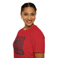 DD-214 Alumni with American Flag  Unisex Softstyle T-Shirt