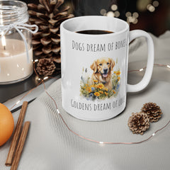 Golden retriever mug, dog lover gift, life is golden mug, ceramic dog mug, gift for her, gift for him, dog dad, dog mom, animal lover mug