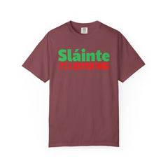 Old World Quote Unisex T-Shirt - 'Slainte It's A Scottish Thing'