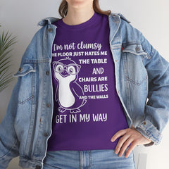 Clumsy Funny Penguin Graphic Tee | Unisex Heavy Cotton Tee | Great Gift for Animal Lovers, Birthdays, Casual Wear, Humorous Gifts, Everyday Style