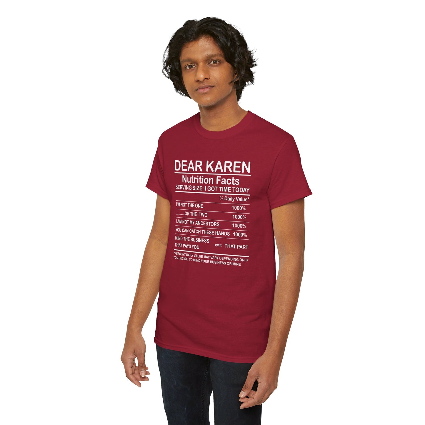 Karen Nutritional Facts Unisex Heavy Cotton Tee