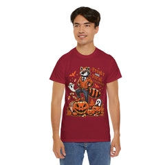 Freaky And Feral Halloween Raccoon! Graphic Unisex Heavy Cotton Tee