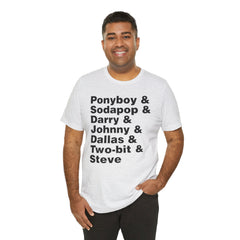 The Outsiders Shirt, Greasers Characters Shirt, Unisex Jersey Short Sleeve Tee