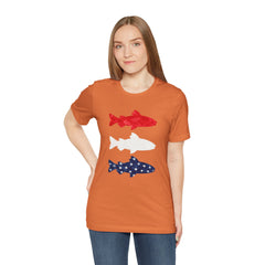 Patriotic Trout T-Shirt — Red White & Blue Fish Tee