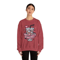 Woman's Ice Coffee Is My Love Language Valentine - Unisex Heavy Blend™ Crewneck Sweatshirt