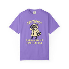 Certified Shenanigans Specialist T-Shirt | Funny Unisex Tee, Casual Wear, Gift for Raccoon Lovers, Cute Animal Shirt, Quirky Apparel