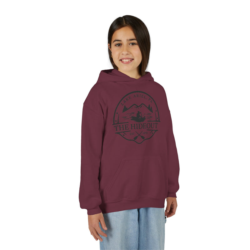 Youth Hoodie — 'The Hideout' Lake Ariel PA Mountain Adventure Hoodie
