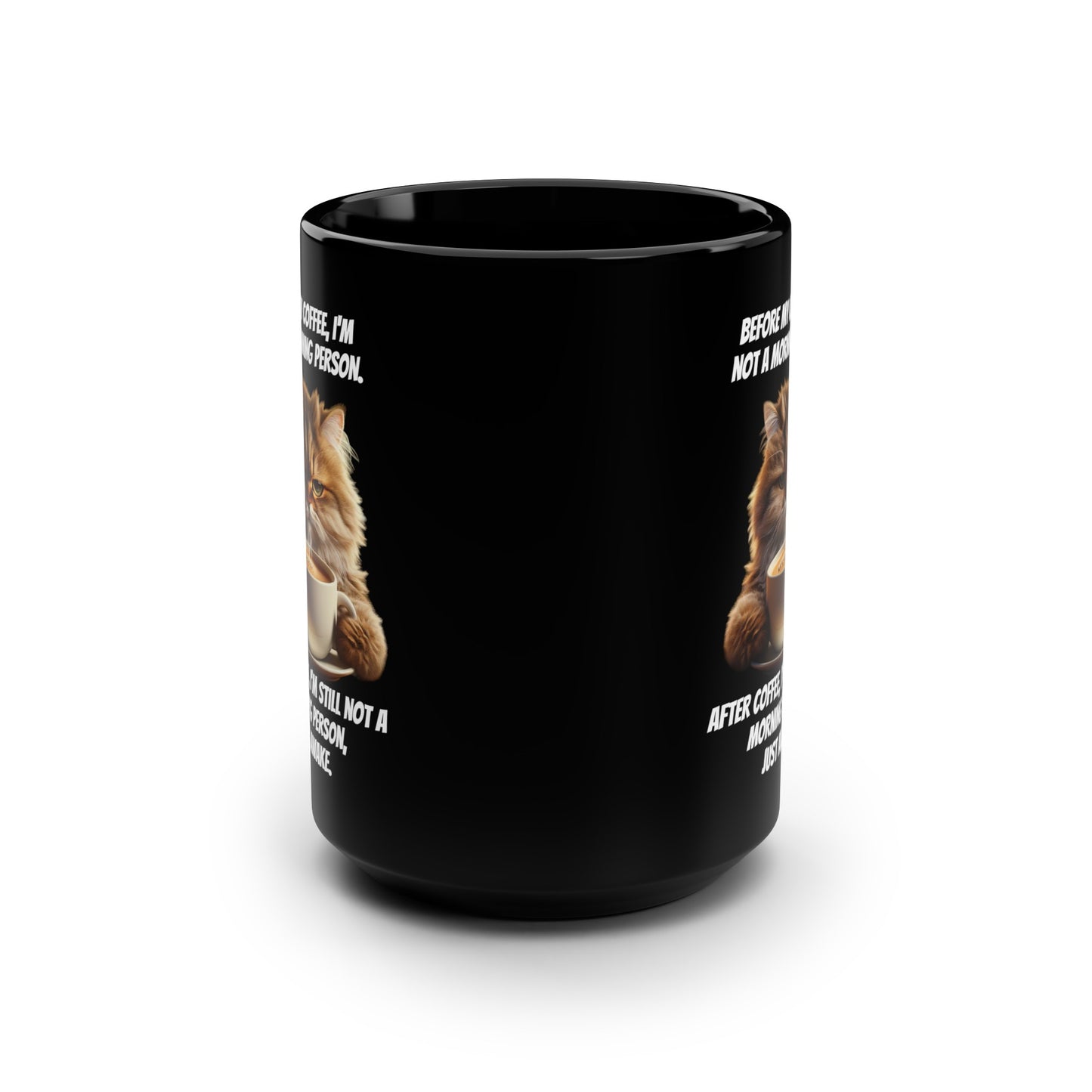 Grumpy Cat Not A Morning Person Quote Mug, 15 oz