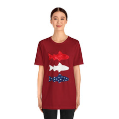 Patriotic Trout T-Shirt — Red White & Blue Fish Tee