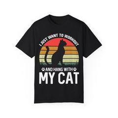 Workout & Cat Lover Unisex T-Shirt - I Just Want to Workout and Hang with My Cat