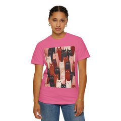 Cute Cat Print Unisex Garment-Dyed T-Shirt - Comfort Colors Soft Perfect for Animal Lovers and Casual Days