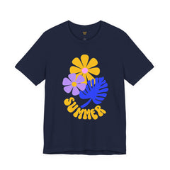 Summer Floral Tee — Retro Flowers & Monstera Design