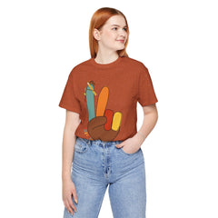 Thankful Teacher T‑Shirt – Hand Turkey Teacher Appreciation Tee