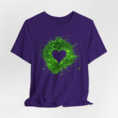 Galaxy Heart Tee — Purple or Green Splatter Heart T-Shirt