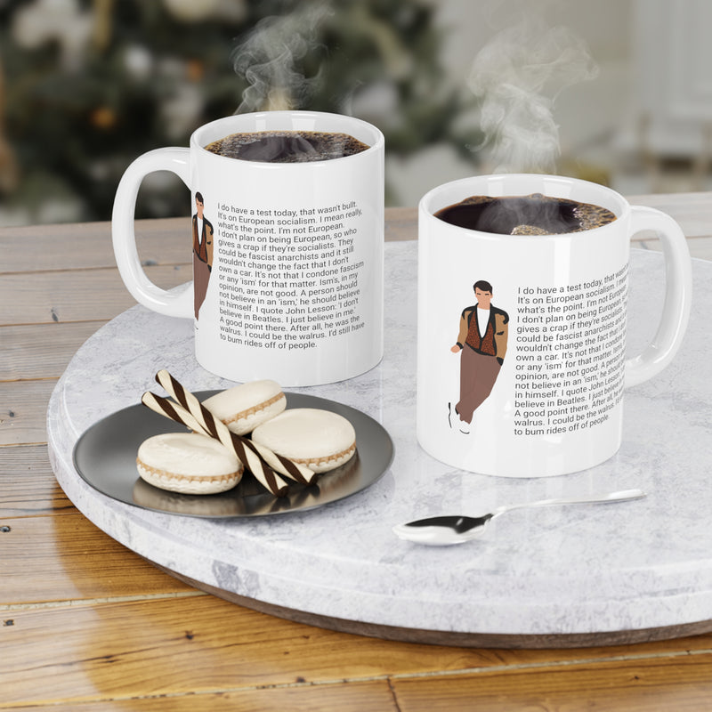 Ferris talks about Socialism  - Ceramic Mugs (11oz\15oz\20oz) Beuller / Movie Quote / Unique Gift / Gift for him / Gift for Her / 80s Movie