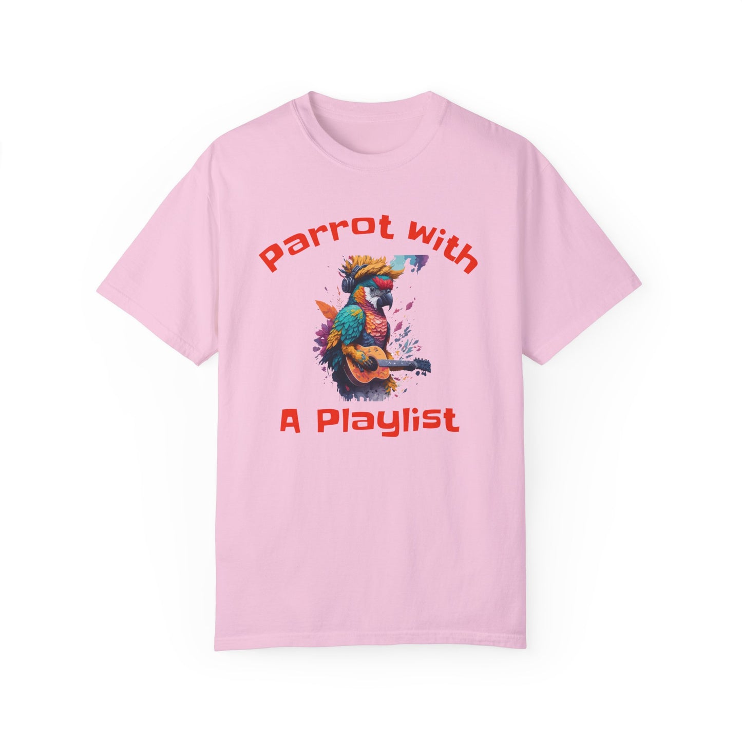 Parrot With A Playlist - Unisex Garment-Dyed T-shirt