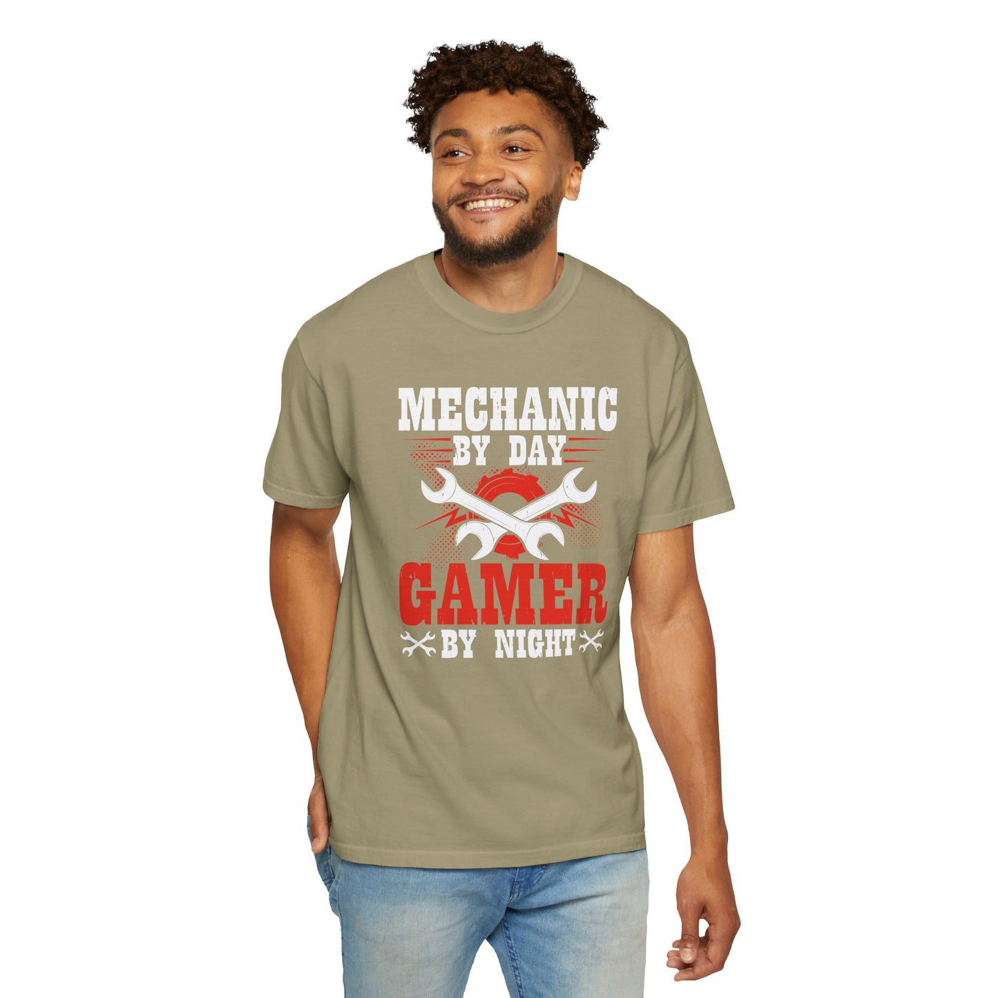 Mechanic By Day Gamer By Night, Comfort Colors Unisex Relaxed Fit T Shirt