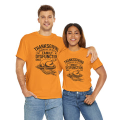 Thanksgiving Family Dysfunction Tee, Unisex Cotton T-Shirt, Funny Holiday Shirt, Family Gathering Wear, Thanksgiving Humor Apparel