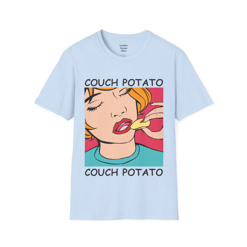 Couch Potato Pop Art Girl Unisex Softstyle T-Shirt