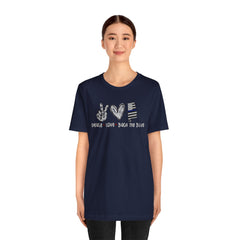 Peace Love Back The Blue in Alabama, Graphic Unisex Short Sleeve Tee