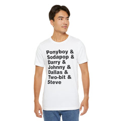The Outsiders Shirt, Greasers Characters Shirt, Unisex Jersey Short Sleeve Tee