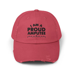 Amputee distressed cap, I Am A Proud Amputee, Limb Loss Awareness cap, distressed unisex hat, gift for amputee, recovery encouragement gift