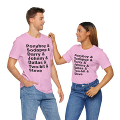 The Outsiders Shirt, Greasers Characters Shirt, Unisex Jersey Short Sleeve Tee