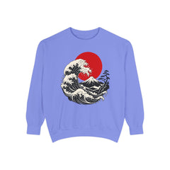 Japanese Wave and Red Sun Comfort Colors Sweatshirt