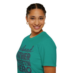 Husband Father Protector Hero Unisex Softstyle T-Shirt