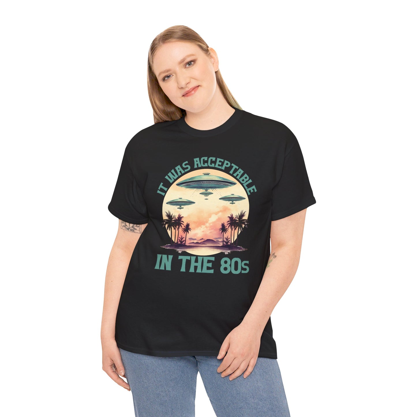 Funny 80s UFOs - Unisex Heavy Cotton Tee