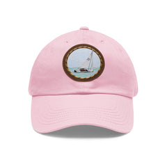Hempstead Bay Sailing Club Leather Patch Dad Hat — Flying Scot Embroidered Round Patch