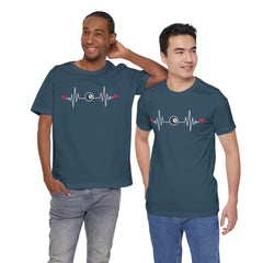 Billards Heart Beat Eight Ball Graphic - Unisex Jersey Short Sleeve Tee