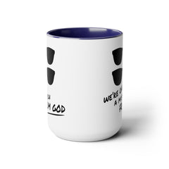 Funny Movie Quote Mug, We're On A Mission From God, Blues Brothers Movie, Cheap Sunglasses, Novelty Gift, 80s Movie Mug, Two Tone Mug 15 oz.