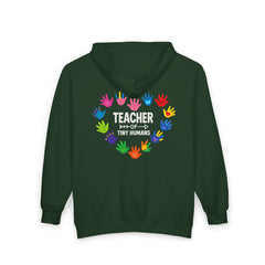 Colorful Teacher Of Tiny Humans Zippered Hoodie
