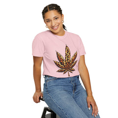 Vintage Leopard Cannabis Leaf T-shirt — Weed Lover Stoner Gift