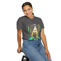 Raccoon UFO Funny Comfort Colors Graphic T-Shirt