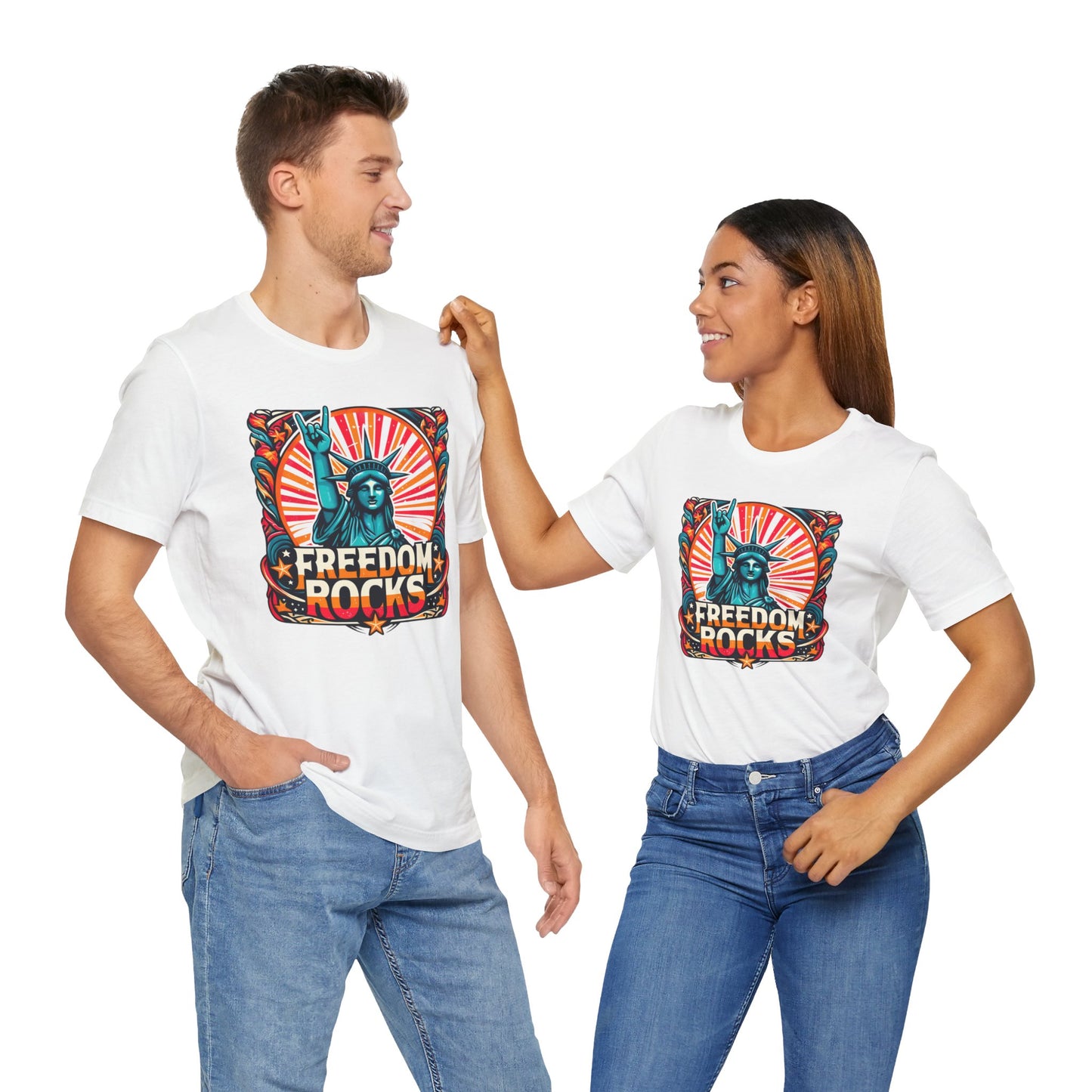 July 4th Statue Of Liberty Freedom - Graphic Unisex Short Sleeve Tee