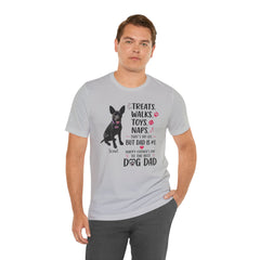 Personalized Dog Dad T‑Shirt — "Treats. Walks. Toys. Naps." Father's Day Gift