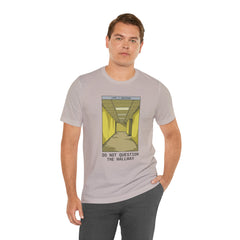 Do Not Question The Hallway T-Shirt — Retro Yellow Corridor Graphic Tee